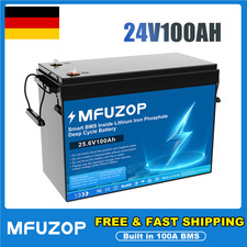 24V 100Ah LiFePO4 Lithium Batterie Solarbatterie Solaranlage Boot Akku 100A BMS