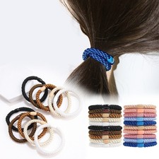 Kknekki Haargummi Original Damen Hair Ties 10 Stück Modische Cotton Bands 