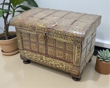 Antik Holz Aufbewahrung Brust