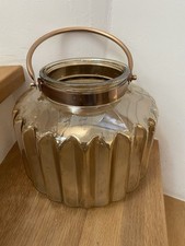 Glas Windlicht Laterne Bronze