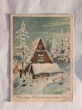 Verlag Müller Erdmannsdorf Augustusburg. Neujahreskarte 1952 Haus Schnee AK1196