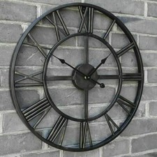 Große Outdoor Garten Wanduhr große römische Ziffern Riesiges offenes Gesicht Metall 40CM