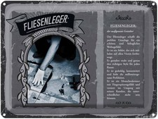 Blechschild 30x40 cm Fliesenleger maßgenauer Gestalter Beruf Arbeit Deko Geschen