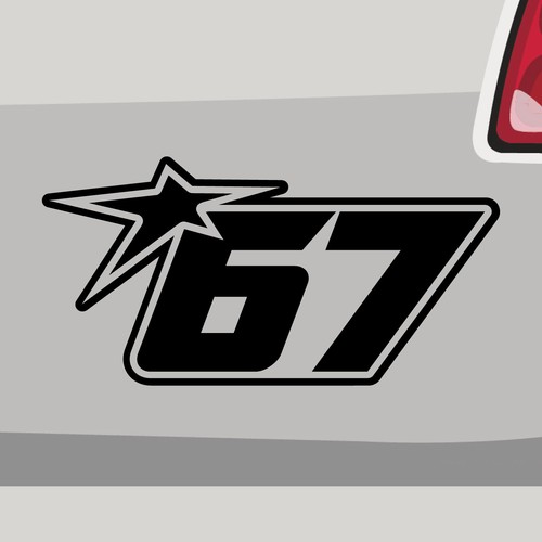 Startnummer aufkleber - startnummer, 67
