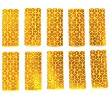 10 x Gelb, Reflektor, Aufkleber, reflektierend, Fahrrad, Sicherheit, Kinder