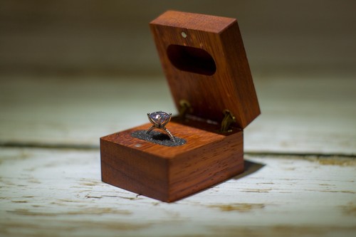 Wooden engagement ring box