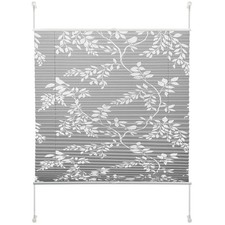 Plissee - dunkelgrau - floral