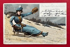 Künstler Glückwunsch AK von