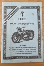 Ersatzteilliste DKW Veteranenteile M. Geyer Hemsbach Teilekatalog
