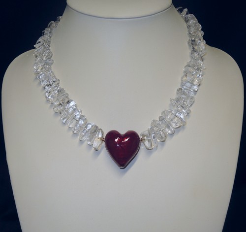 Collier aus bergkristall mit - collier,