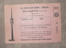 München Olympia-Turm, Besucherkarte 1972 während der XX. Olympiade