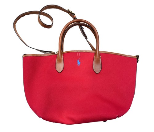 Rote canvas handtasche - handtasche, polo