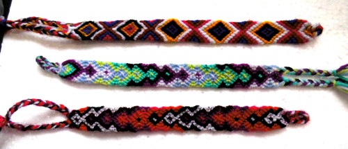 3er set armband stoffarmband - 3er,