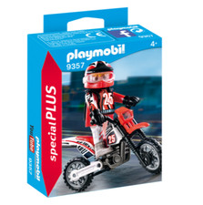 PLAYMOBIL 9357 MOTOCROSS-FAHRER Motorrad Special PLUS Dirtbike Moped Ralley RAR