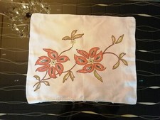 Sofakissen vintage 50er 60er Jahre bestickt, Handarbeit