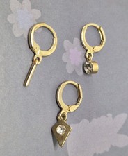 Goldene Ohrringe Set 3 Paar