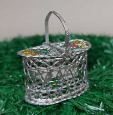 Zinn Miniatur kleiner Korb