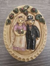 Wandbild Gips Relief Hochzeit Brautpaar Handarbeit