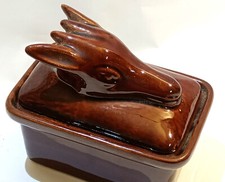 Vintage Keramik Auflaufform Rehbock mit Deckel Terrine, Pastete