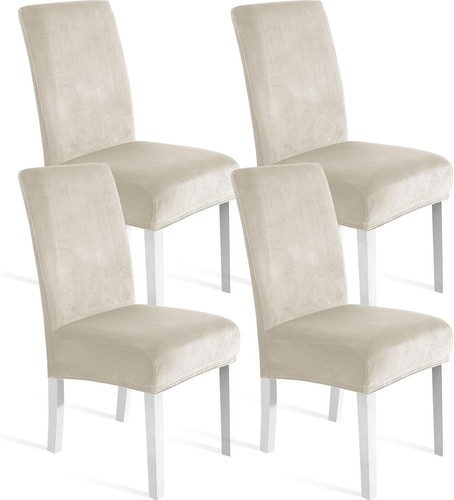Stuhlhussen stretch samt 4er - stuhlhussen,