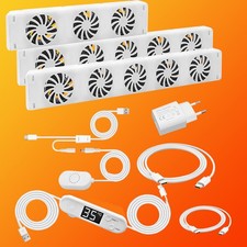 Heizkörperventilator Heizkörperverstärker Mono-/Duo-/-Trio-Set mit Thermostat EU