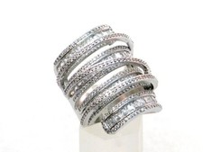 Skandinavische Designer Ring Silber S925 mit Zirkonia Baguette & Brillantschliff