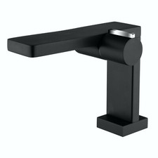 Design Waschtischarmatur Badarmatur NT3110CB Wasserhahn in Schwarz/Chrom