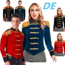 DE Herren Damen Zirkus Kostüm Zirkusdirektorin Uniform Jacken Karneval Outfits