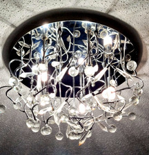 Decken Kristall-Kronleuchter  Kristall/Chrom edel &gepflegt 45 cm Durchmesser