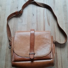 Vintage Leder Umhängetasche Satchel Naturbraun – klassisch Retro