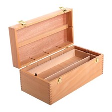 HOLZ AUFBEWAHRUNGS KISTE | 40x20 cm, Buche | Pinselkasten, Künstlerbox          