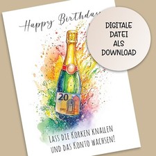 Geldgeschenk Sekt - Bild als