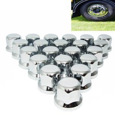 100x 32 mm Radmutterkappen Chrom Kunststoff SW32 LKW Anhänger Auflieger