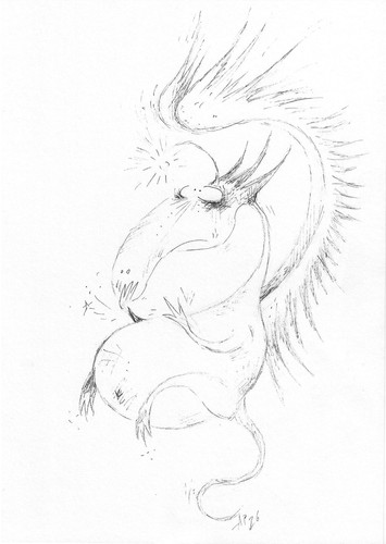 Zeichnung grafik drache a4 - drache,,