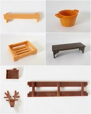 Playmobil 4207 Forsthaus Giebelschmuck-Hirsch Korb Kiste Bank Steck-Regal Zäune