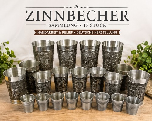 17x zinnbecher sammlung - 17x, 95%