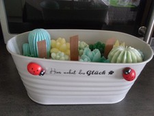 UNIKAT selbstgemachte Kerze Kaktus "Hier wohnt das Glück" Geschenkidee TOP!