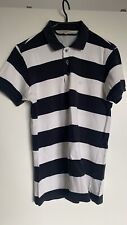 Burberry London Herren Polo Shirt Gestreift Schwarz Weiß M