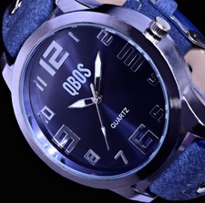 Qbos damen armband - uhr, blau