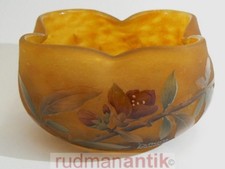 DAUM NANCY SCHALE JUGENDSTIL EMAILDEKOR COGNASSIER DU JAPON ZIERQUITTE um 1910