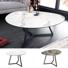 Moderner Couchtisch MARVELOUS 90cm FARBWAHL Marmor Keramik made in Italy Tisch