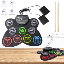 Elektro Schlagzeug Set 9 Pads E-Drum Roll-Up-Trommel Elektronisch Schlagzeug DE