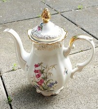 Mitterteich Bavaria 49 Kaffeekanne, Porzellan mit Goldrand