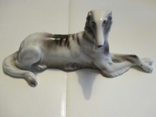 Barsoi Windhund - Alte Porzellan Figur - Marke: Walbrzych/Polen -  Länge 32 cm