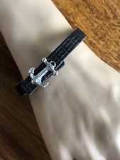 Luca Kayz Echtleder Armband mit Anker Verschluss Reptile Look Maritim Lederarmba