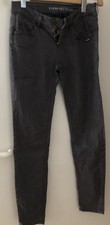 GANG Damen-Jeans-Hose  Gr. W 27 in Dunkelgrau — Baumwolle/Lyocell —Schmale Beine