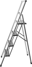 Wenko Trittleiter klappbar Sicherheitsleiter mit 4 rutschsicheren XXL-Stufen