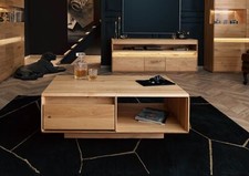 Couchtisch Wohnzimmertisch Holztisch 110x70 Stauraum Echtholz Holz massiv Eiche