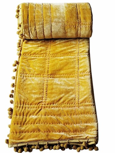 Gold velvet quilt comforter - gold,