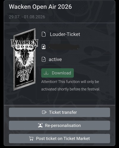 Wacken open air 2026 - wacken, ticket